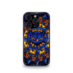 Trippy Owl Orange Premium Glossy Metal Phone Case