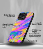 Colorful space Premium Glossy Metal Phone Case - Image 3