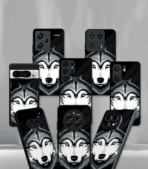 Grey Wolf Black Premium Phone Case - Image 2