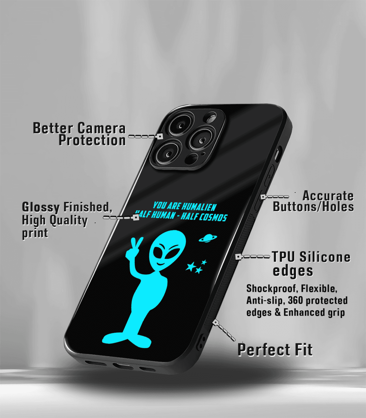 Humalien Half Human Half Cosmos Alien Premium Phone Case - Image 3
