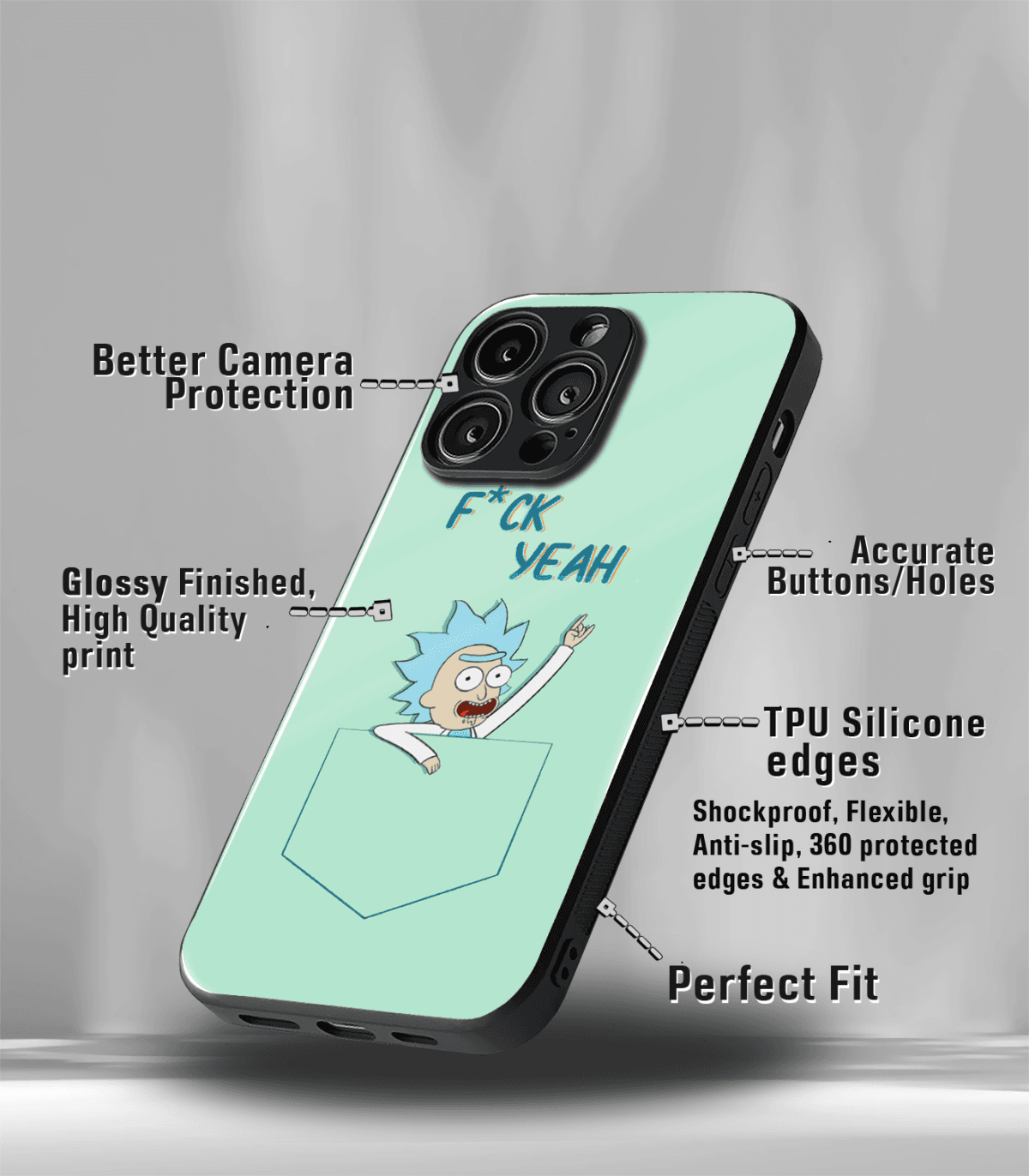 Fck Yeah Rick Premium Phone Case - Image 3