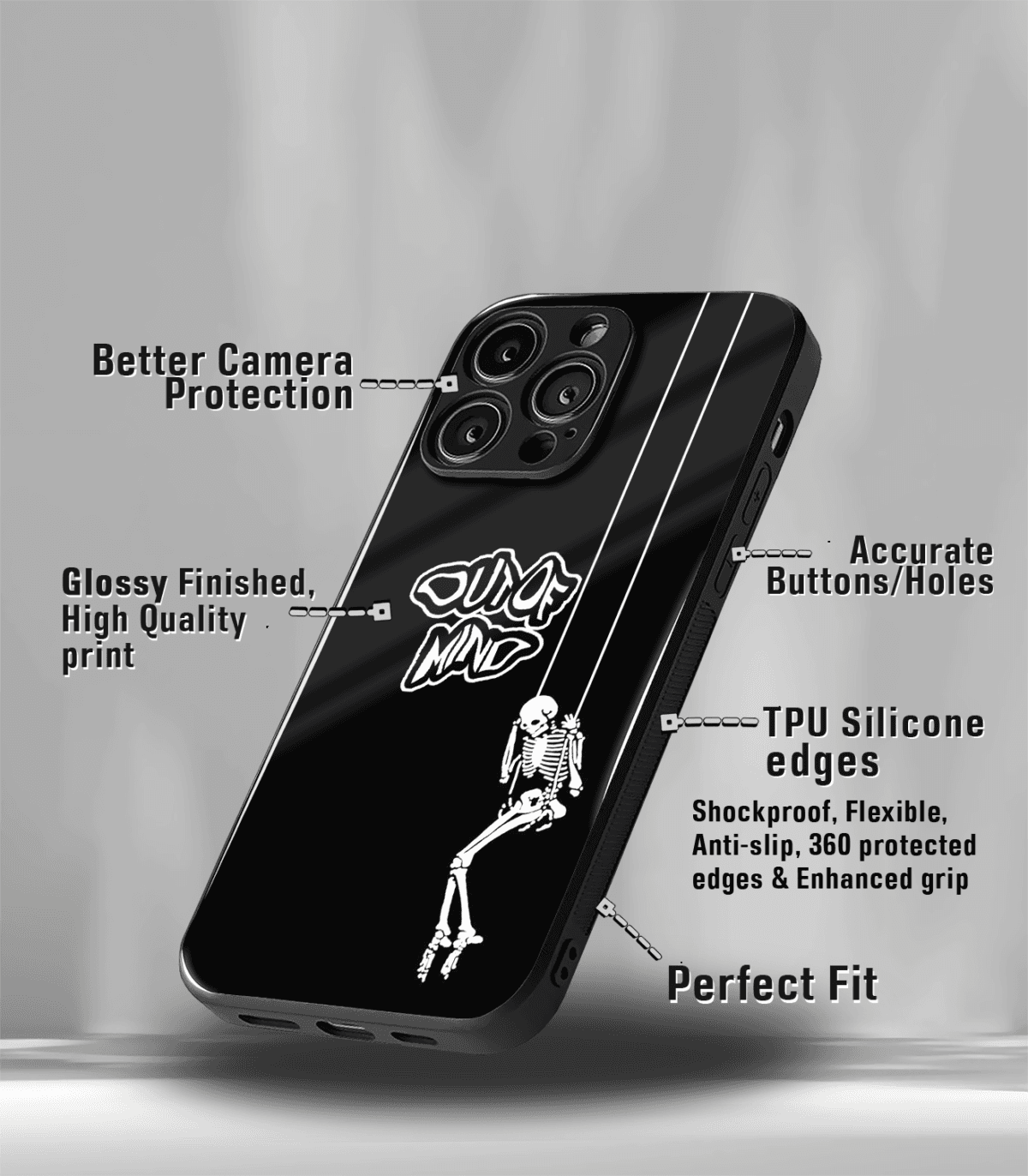 Out Of Mind Skeleton Premium Phone Case - Image 3