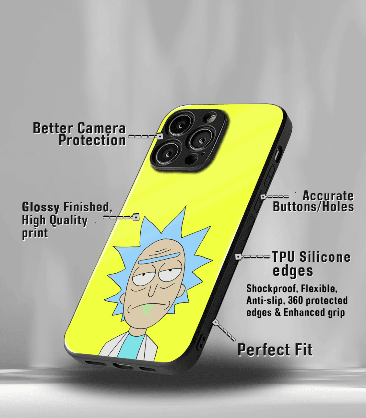 Rick face Yellow Premium Phone Case - Image 3