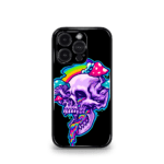 Trippy Skull in Back Yellow Premium Phone Case