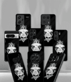 Believe in yourself & Aliens Black Premium Glossy Metal Phone Case - Image 2
