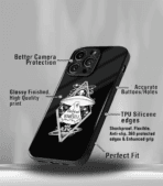 Believe in yourself & Aliens Black Premium Glossy Metal Phone Case - Image 3