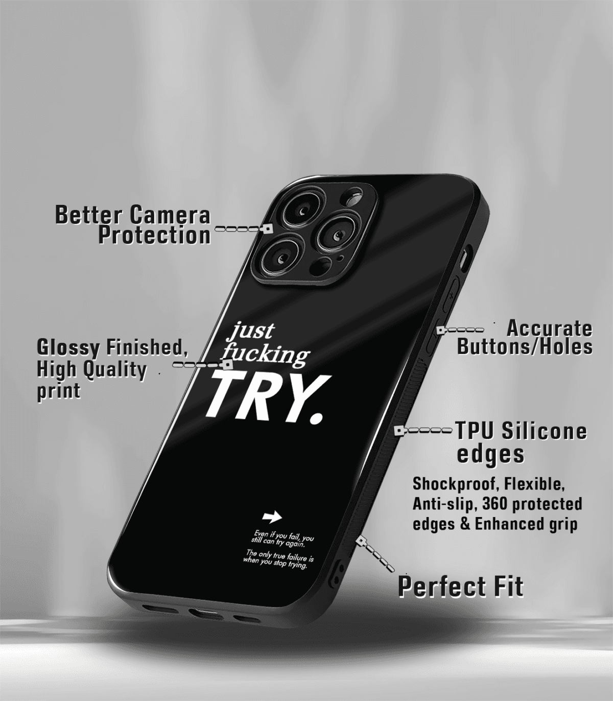 Just Fuckin' Try Premium Phone Case - Image 3