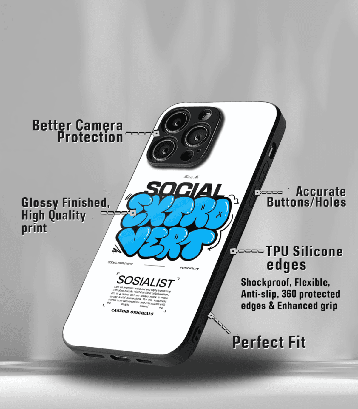 Social Extrovert White Premium Phone Case - Image 3