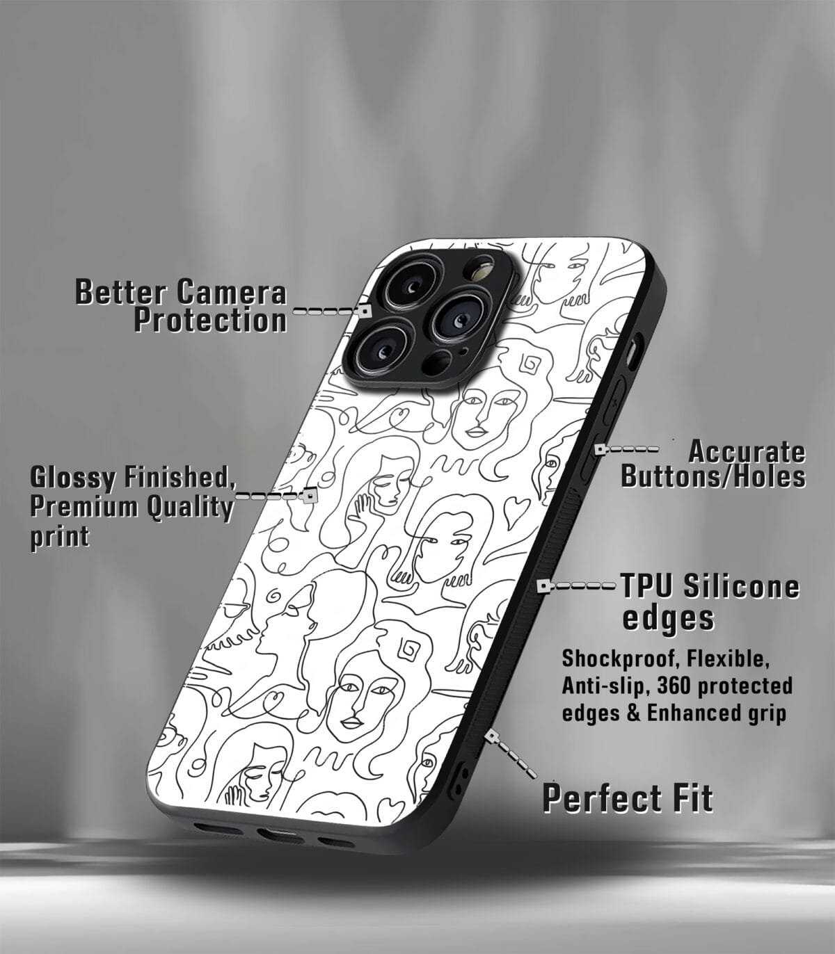 Line art Girly Premium Phone case - Image 3