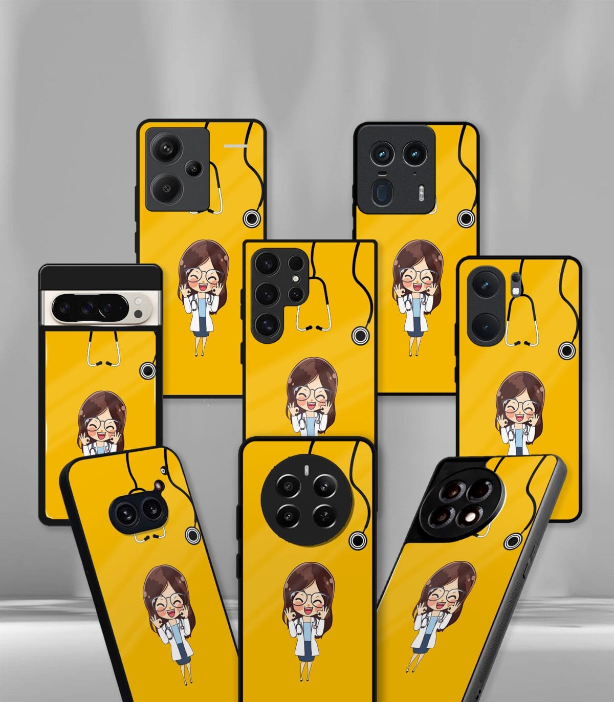 Medico Girl Yellow vector Premium Phone case - Image 2