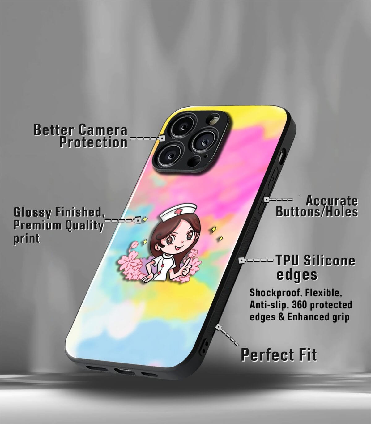 Nurse Girly vector Premium Phone case - Image 3