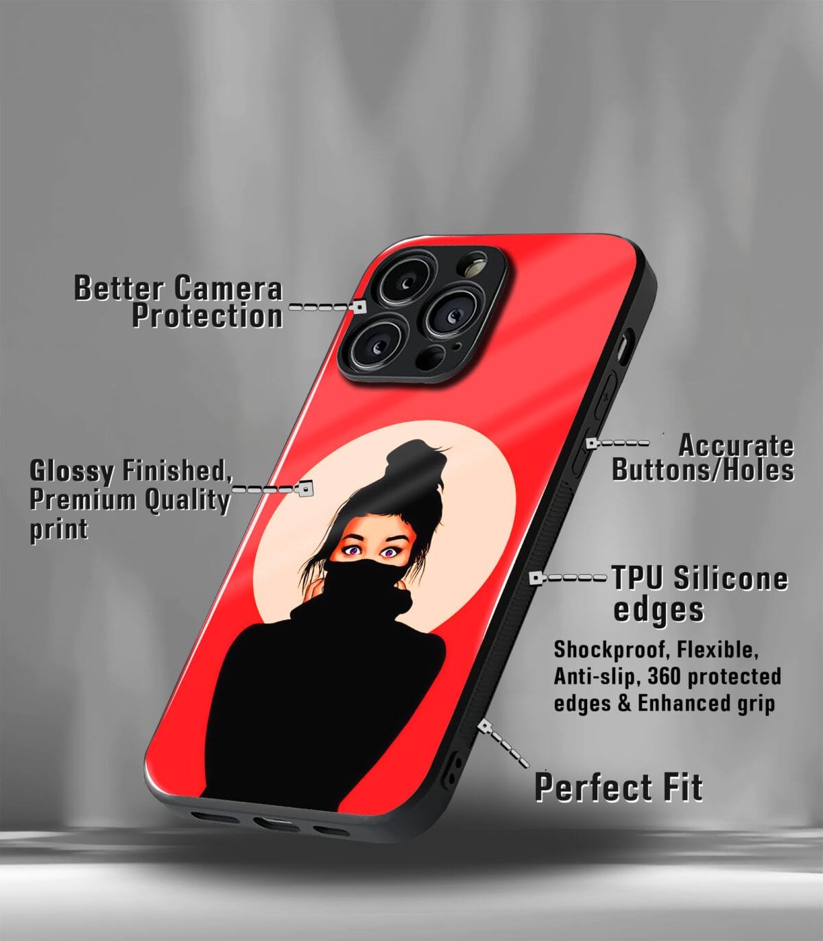 Red Girly vector Premium Phone case - Image 3